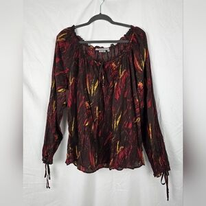 To The Max Grunge Off Shoulder Peasant Oversized Lagenlook Women’s Top sz XL